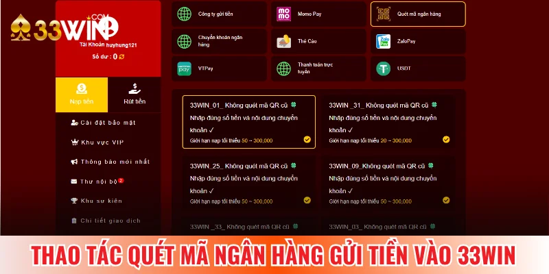 Hướng dẫn nạp vốn nhanh bằng mã ngân hàng