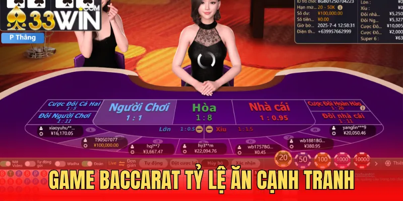 Siêu phẩm game Baccarat tỷ lệ thưởng cao